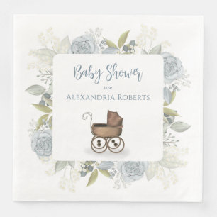 Serviette En Papier Boho Baby shower Botanique Floral Transport Vintag