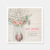 Serviette En Papier BOHO Baby shower Feathers Dream Catcher Macrame (Devant)