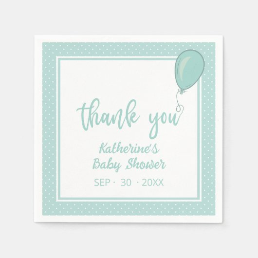 Serviette En Papier BOHO Baby shower Genre Neutre Monnaie Vert (Devant)
