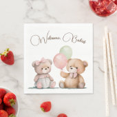 Serviette En Papier Boho Baby Twin Nounours (En situation)