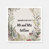 Serviette En Papier BOHO Bague de fleurs et Branches Cocktail serviett (Devant)