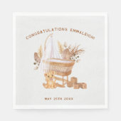 Serviette En Papier Boho Bassinet Nursery Baby shower (Devant)