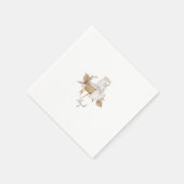 Serviette En Papier Boho Bassinet Personnalisé Baby shower blanc servi (Coin)