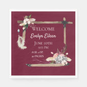 Serviette En Papier Boho Beautiful Baby Birth Stats (Devant)