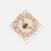 Serviette En Papier Boho Bee Fleur sauvage aquarelle (Coin)