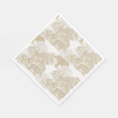 Serviette En Papier Boho Beige Jungle Animaux Safari Chinoiserie (Coin)