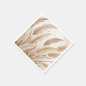 Serviette En Papier Boho Beige Pampas Grass Mariage (Coin)