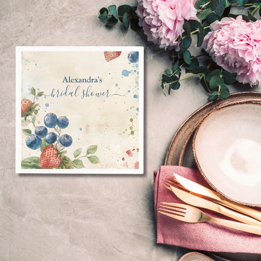 Serviette En Papier Boho Berry Douce Fraise Baby Shower de Mariée