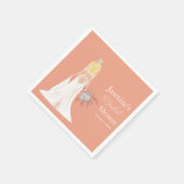 Serviette En Papier Boho Blonde Mariée Avec Fleurs (Coin)