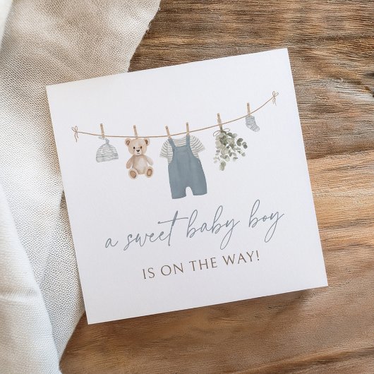 Serviette En Papier Boho Blue Boy Baby Clothes Baby Shower