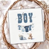 Serviette En Papier Boho Blue Clothesline Sweet It a Boy Baby shower