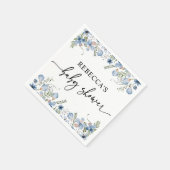 Serviette En Papier Boho Blue Fleur sauvage Baby shower serviettes (Coin)