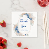 Serviette En Papier Boho Blue Pampas Grass Mariage (En situation)