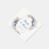 Serviette En Papier Boho Blue Pampas Grass Wedding (Coin)