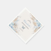 Serviette En Papier Boho Blue Silver Quinceanera Miss Quince 15 (Coin)