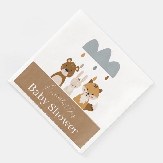 Serviette En Papier Boho Boho Boho Cute Woodland Bébé Animaux (Coin)