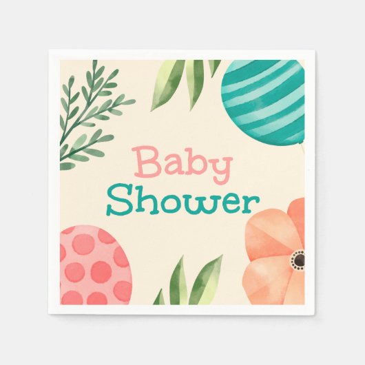 Serviette En Papier Boho Botanical Baby Shower (Devant)