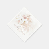 Serviette En Papier Boho Botanical White Orchids Pampas Grass Wedding (Coin)