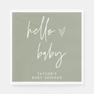 Serviette En Papier Boho Boy Baby shower Livre vert Napkin Boho Décor