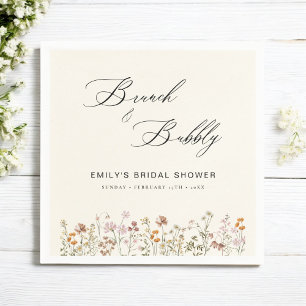 Serviette En Papier Boho Brunch Fleurs des Champs & Bulles Baby Showe