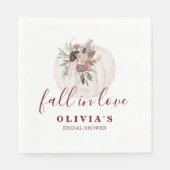 Serviette En Papier Boho Burgundy automne Citrouille à fleurs Fête des (Devant)