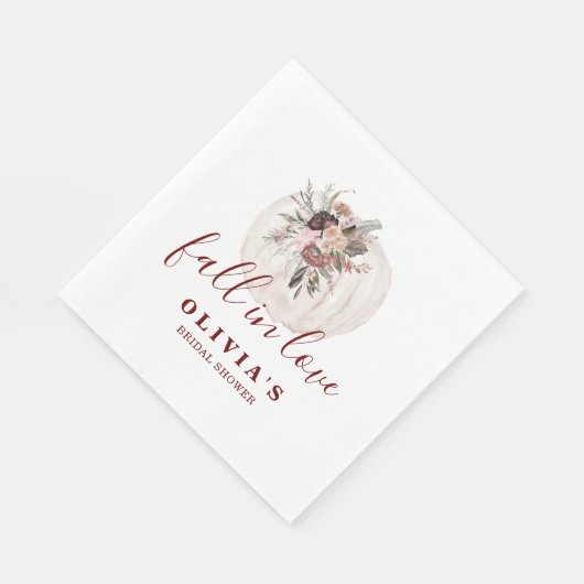 Serviette En Papier Boho Burgundy automne Citrouille à fleurs Fête des (Coin)