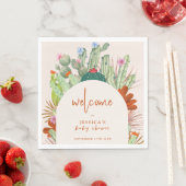 Serviette En Papier Boho Cactus Arch Desert Pampas Baby shower Bienven (En situation)