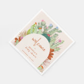 Serviette En Papier Boho Cactus Arch Desert Pampas Baby shower Bienven (Coin)