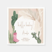 Serviette En Papier Boho cactus pampas bottes bonjour baby shower (Devant)