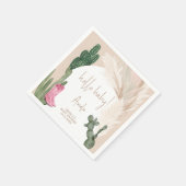 Serviette En Papier Boho cactus pampas bottes bonjour baby shower (Coin)
