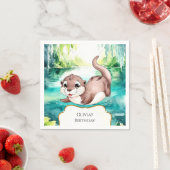 Serviette En Papier Boho Calm Otter Anniversaire (En situation)