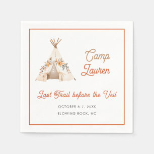 Serviette En Papier Boho Camping Tente Bachelorette Party