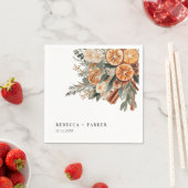 Serviette En Papier Boho cannelle mariage botanique d'hiver sur mesure (En situation)