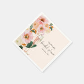 Serviette En Papier Boho Champagne Floral Rose (Coin)