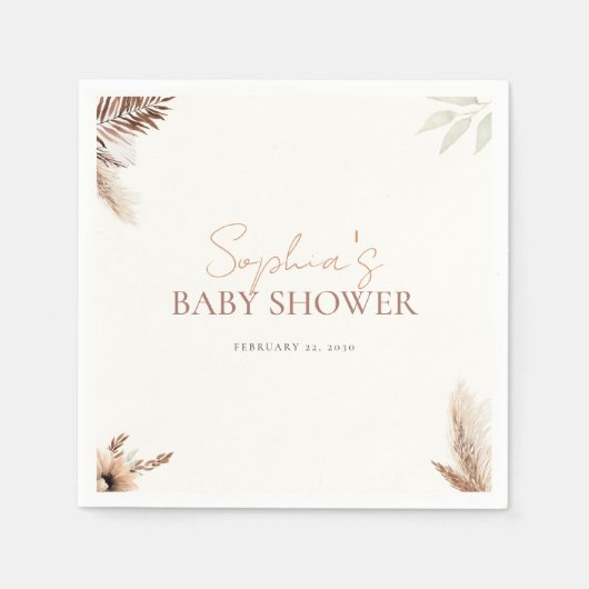 Serviette En Papier Boho Chic - Baby shower - Papier Napkin (Devant)