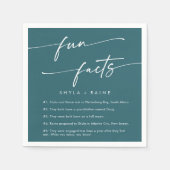 Serviette En Papier Boho Chic Bleu Turquoise Mariage Fun Fact Napkins (Devant)
