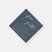Serviette En Papier Boho Chic Dark Navy Bleu Mariage Fun Fact Napkins (Coin)