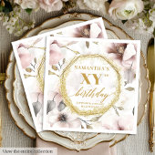 Serviette En Papier Boho Chic Dusty rose 80 serviettes d'anniversaire