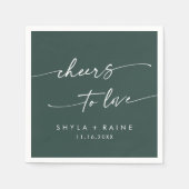 Serviette En Papier Boho Chic Emerald Green encourage à aimer le Maria (Devant)