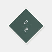 Serviette En Papier Boho Chic Emerald Green Monogrammes serviettes (Coin)