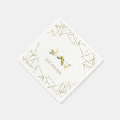 Serviette En Papier Boho Chic Flèches & Triangles Géométriques Dorés M (Coin)