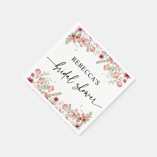 Serviette En Papier Boho Chic Fleur sauvage Fête des mariées serviette (Coin)