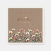 Serviette En Papier Boho Chic Fleur sauvage moderne bébé en fleurs dou (Devant)