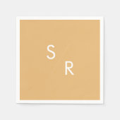 Serviette En Papier Boho Chic Jaune Marigold Monogrammes serviettes (Devant)
