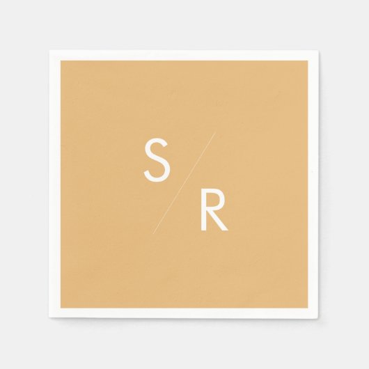 Serviette En Papier Boho Chic Jaune Marigold Monogrammes serviettes (Devant)