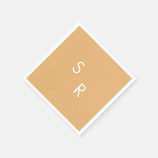 Serviette En Papier Boho Chic Jaune Marigold Monogrammes serviettes (Coin)