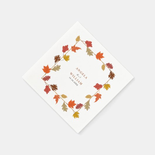 Serviette En Papier Boho Chic Mariage de automne (Coin)