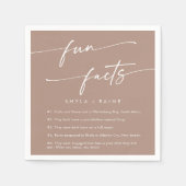 Serviette En Papier Boho Chic Neutre Taupe Mariage Fun Fact Napkins (Devant)