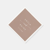 Serviette En Papier Boho Chic Neutre Taupe Mariage Monogramme (Coin)