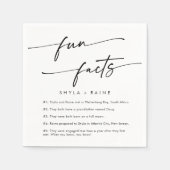 Serviette En Papier Boho Chic noir et blanc Mariage Fun Fact Naples (Devant)